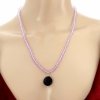 Necklace with sparkling glass crystals on a jewelry elastic chain